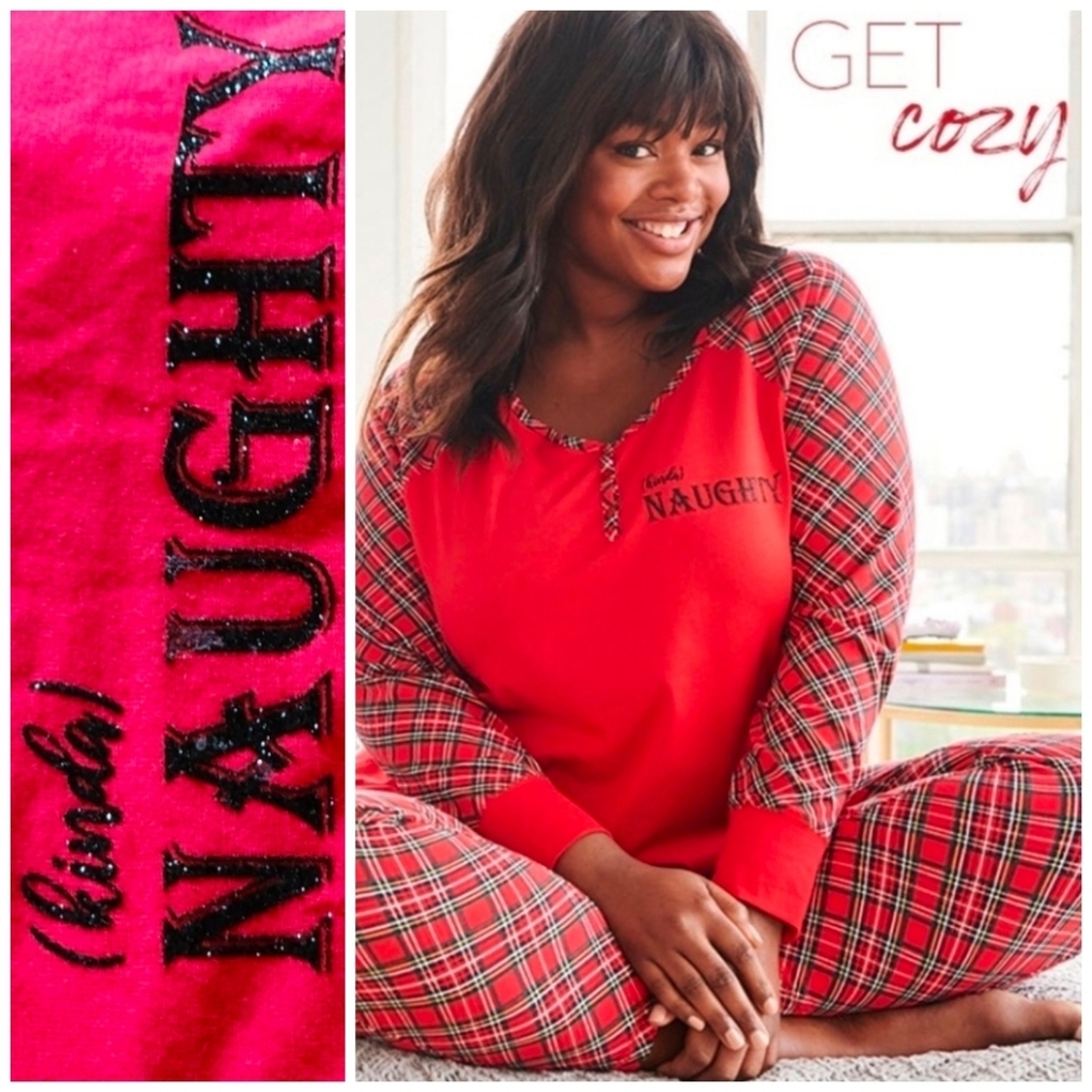 LANE BRYANT Kinda Naughty Pajama Set Red Plaid Size 14/16 NWT - Picture 13 of 15